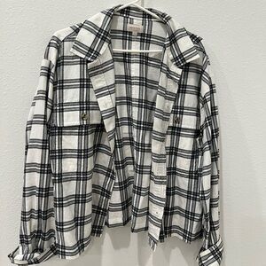 Black and White Plaid Women's Flannel